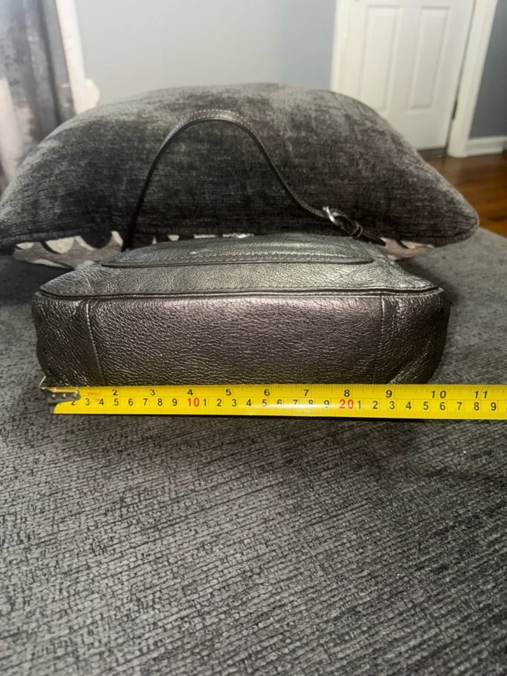 Y2K Coach Chelsea Metallic Silver Leather Shoulder Bag Mini Baguette 2007